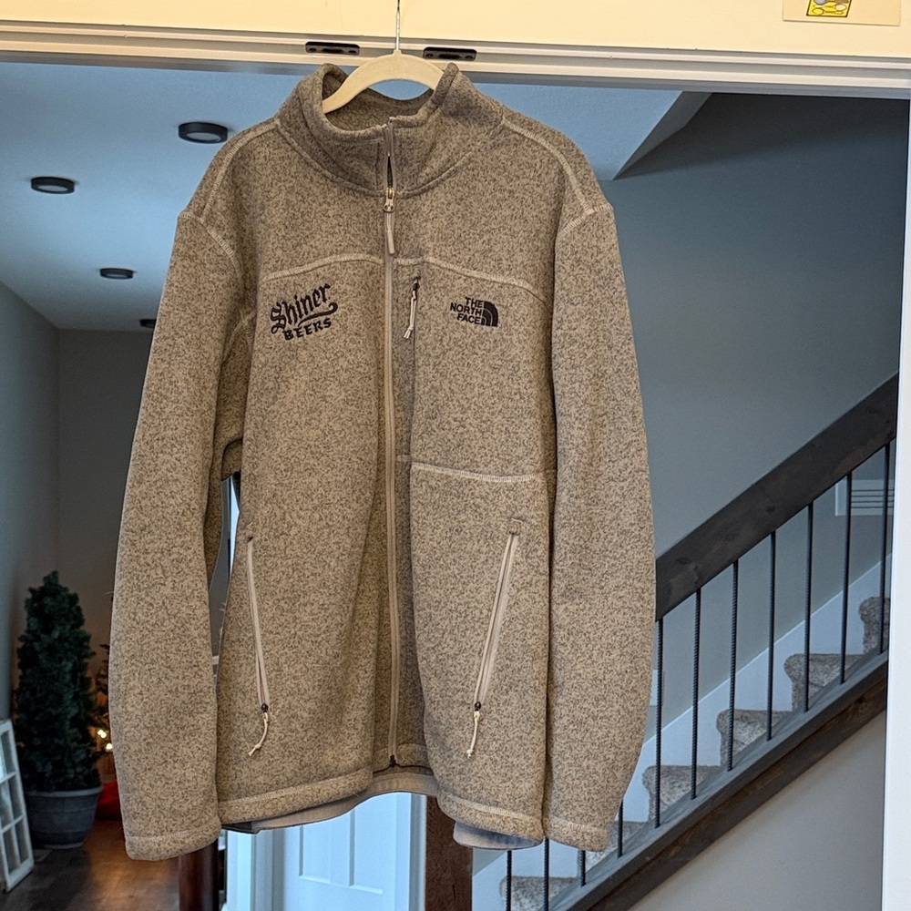 The North Face Men's Zip-Up Sweater in Heather Gray - Shiner Logo